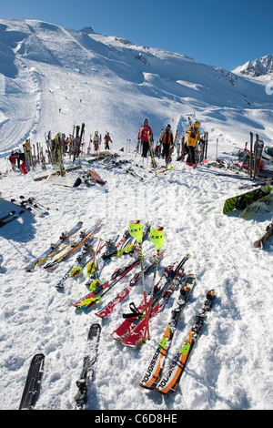 Hintertuxer Gletscher suis Skifahrer, skieur au glacier de Hintertux Banque D'Images