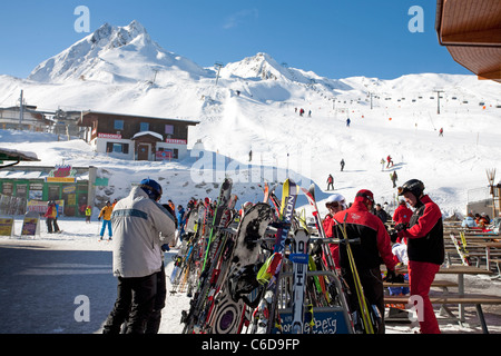 Hintertuxer Gletscher suis Skifahrer, skieur au glacier de Hintertux Banque D'Images