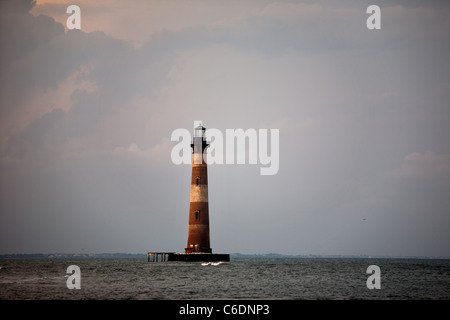 Morris Island Lighthouse près de Charleston, Caroline du Sud. Banque D'Images