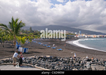 Playa Jardin, Puerto de la Cruz, Tenerife, Canaries, Espagne, Europe Banque D'Images