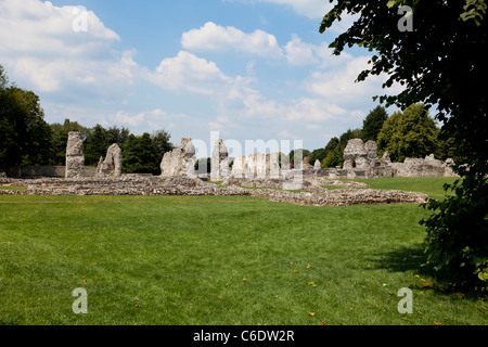 Notre Dame de Thetford prieuré clunisien ruines médiévales, Norfolk, UK, Banque D'Images