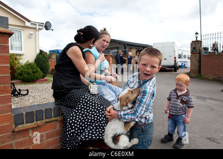 Dale Farm, à la périphérie de Basildon, Essex, le plus grand site du Voyage irlandais et tziganes en Europe.Photo:Jeff Gilbert Banque D'Images