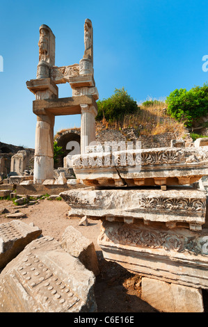 La Turquie, Ephèse, Temple de Domitien Banque D'Images