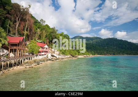 Panuba Inn Resort sur la plage de Panuba, Pulau Tioman Island, Malaisie, Asie du Sud, Asie Banque D'Images