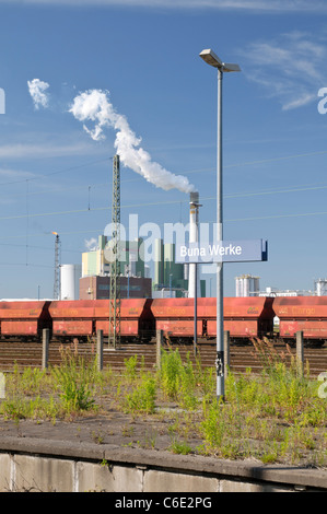 Buna travaille usine chimique, Schkopau, Saxe-Anhalt, Allemagne, Europe Banque D'Images