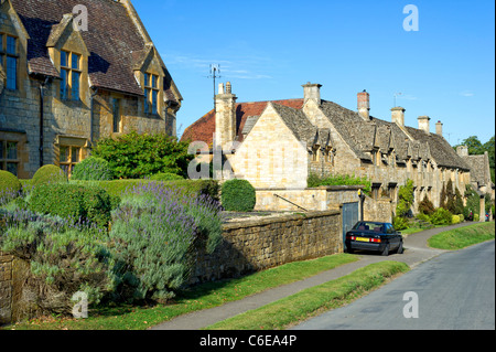 Cotswold attrayant cottages en pierre dans le joli village de Stanton, Worcestershire, Angleterre. Banque D'Images