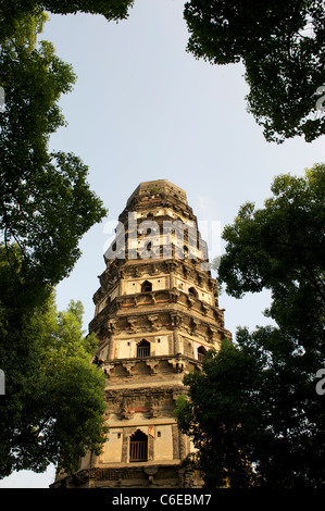 La Pagode 96 Yan, Tiger Hill ou Huqiu Hill, Suzhou, Chine.12-Aug-2011 Banque D'Images