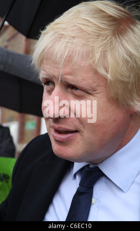 Le maire de Londres Boris Johnson faisant campagne pour l'élection de la capitale. Angleterre, Royaume-Uni Banque D'Images