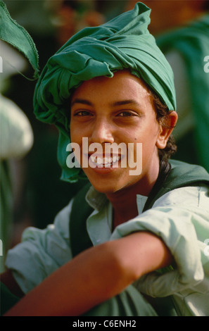 Gardiens de la Révolution verte à Tripoli durant les célébrations marquant le dirigeant libyen Mouammar Gaddhafi's 20e anniversaire au pouvoir. Banque D'Images