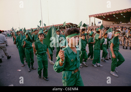 Gardiens de la Révolution verte à Tripoli durant les célébrations marquant le dirigeant libyen Mouammar Gaddhafi's 20e anniversaire au pouvoir. Banque D'Images