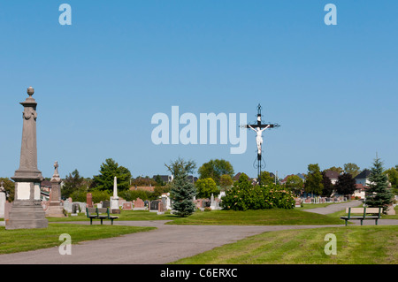 Cimetière historique dans le Vieux Sainte-Rose Laval banlieue de Montréal Canada Banque D'Images