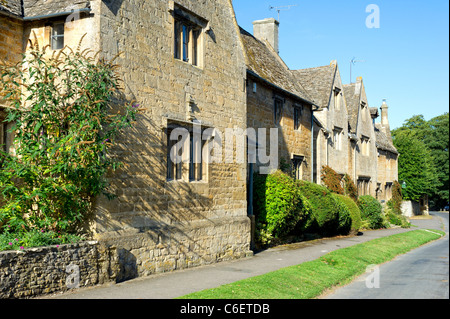 Cotswold attrayant cottages en pierre dans le joli village de Stanton, Worcestershire, Angleterre. Banque D'Images