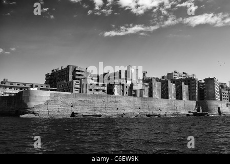 L'île de Gunkanjima, 'Battleship' ', préfecture de Nagasaki, Japon Banque D'Images