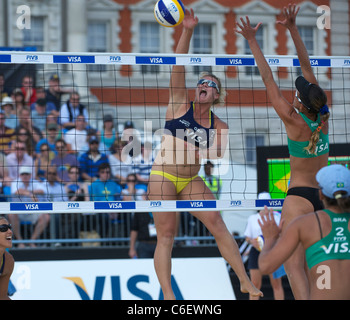 FIVB Beach Volley-ball olympique international, événement de test Horse Guards Parade, Londres, Angleterre Banque D'Images