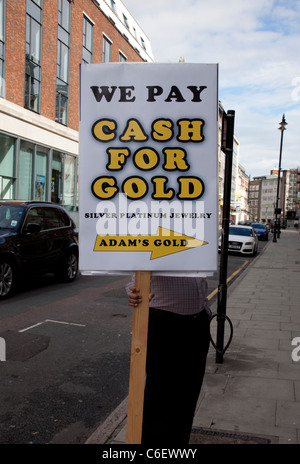 Paiement pour l'or sign in Hatton Garden, Londres Banque D'Images