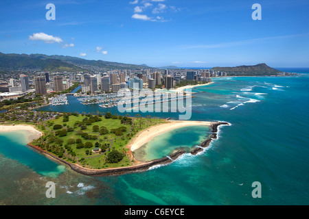 Magic island, Waikiki, Honolulu, Oahu, Hawaii Banque D'Images