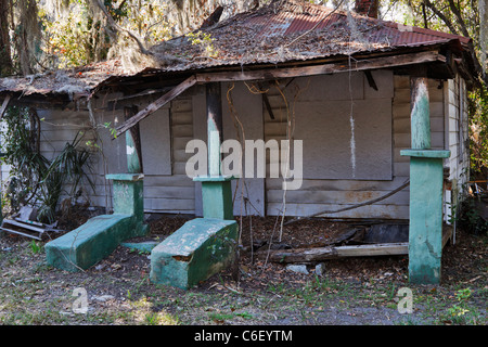 Maison à l'abandon et abandonnés à Bluffton, Caroline du Sud Banque D'Images