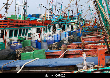 Bateaux de pêche en Thaïlande Banque D'Images