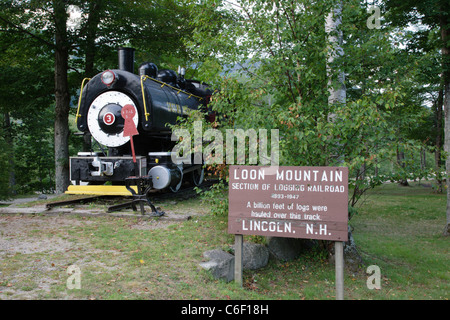 Porter 50 tonnes moteur réservoir selle locomotive sur l'affichage à Loon Mountain le long de la Kancamagus Scenic Byway dans Lincoln, NH Banque D'Images