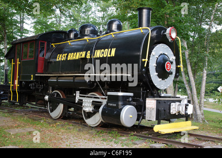 Porter 50 tonnes moteur réservoir selle locomotive sur l'affichage à Loon Mountain le long de la Kancamagus Scenic Byway dans Lincoln, NH Banque D'Images