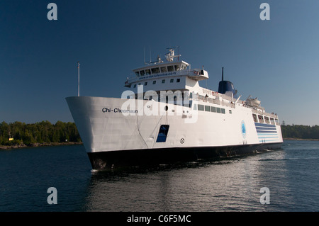 Le traversier à partir de Tobermory à South Baymouth, Lake Huron Banque D'Images