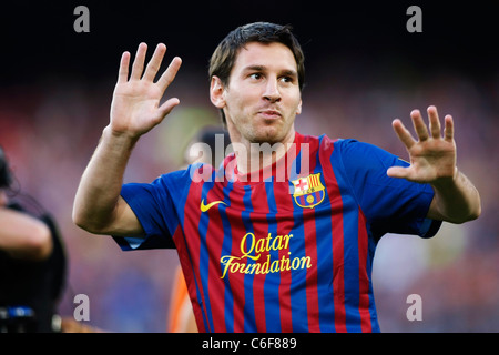 Lionel Messi (Barcelone) jouant pour le Trofeo Joan Gamper match entre FC Barcelona 5-0 Napoli. Banque D'Images