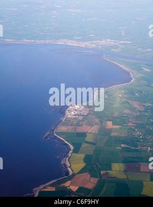 Côte de Somerset et de la centrale nucléaire de Hinkley Point. Banque D'Images