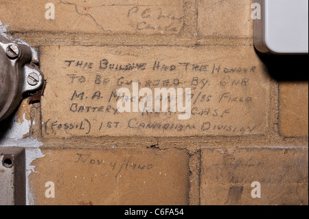 Noms et les détails de soldats canadiens ont trouvé à la Police Station sans fil, West Wickham. Ces ont été écrits PENDANT LA SECONDE GUERRE MONDIALE 2. Banque D'Images