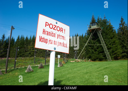 - Bucina Buchwald - République tchèque Allemagne Frontière - rideau de fer de la guerre froide - Sumava - Bayerischer Wald Banque D'Images