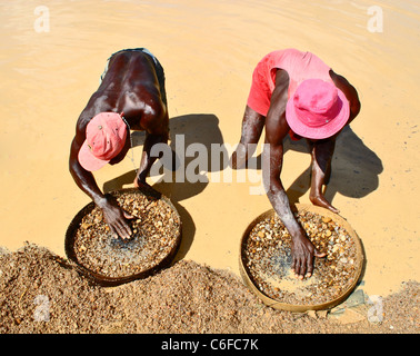 L'exploitation des mines de diamants en Sierra Leone, près de Kono. Banque D'Images