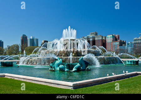 La Clarence Buckingham Memorial Fountain sur Lakeshore Dr. à Chicago, Illinois, USA. Banque D'Images