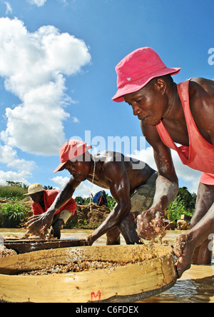 L'exploitation des mines de diamants en Sierra Leone, près de Kono. Banque D'Images