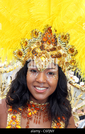 Reveler au Notting Hill Carnival 2011, Londres, Angleterre Banque D'Images