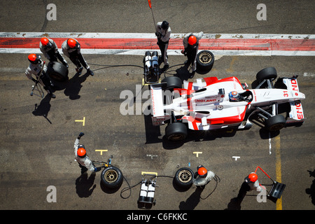 Pit Stop au circuit de Zolder, Belgique Banque D'Images