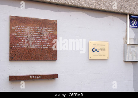 Mémorial juif dans la Kegelgasse Banque D'Images