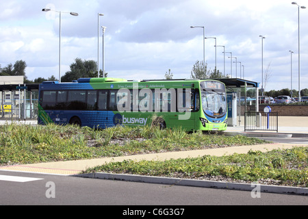 St Ives terminus pour Cambridge Busway guidé Banque D'Images