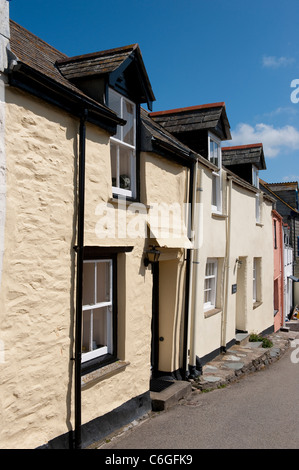 Joli petit cottages dans le village de Cornouailles de port Isaac, Cornwall, Angleterre. Banque D'Images