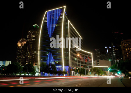 Le centre-ville de Dallas, ville, nuit, paysage urbain Banque D'Images