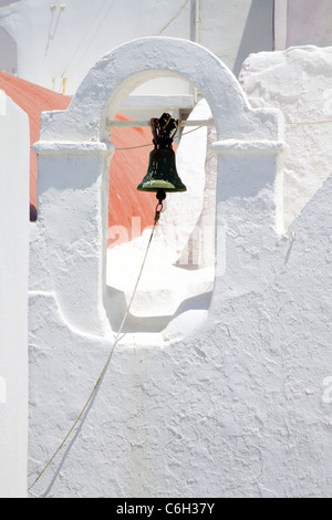 L'église blanche traditionnelle, Mykonos (Hora), îles Cyclades, Grèce, Europe Banque D'Images