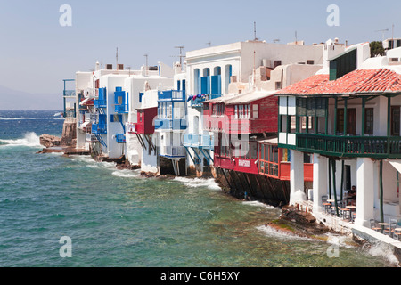 Mykonos (Hora), îles Cyclades, Grèce, Europe Banque D'Images