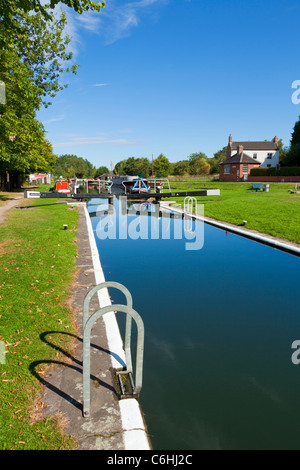 Langley Mill serrure sur le canal à l'Erewash Grand Bassin Nord Langley Mill Dorset England UK GB EU Europe Banque D'Images