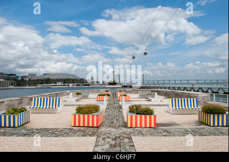 Parque das Nações (Parc des Nations), téléphérique, Lisbonne, Portugal Banque D'Images