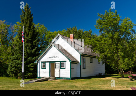 L'école d'une pièce à l'Barkfield le Mennonite Heritage Village de Steinbach, Manitoba, Canada. Banque D'Images