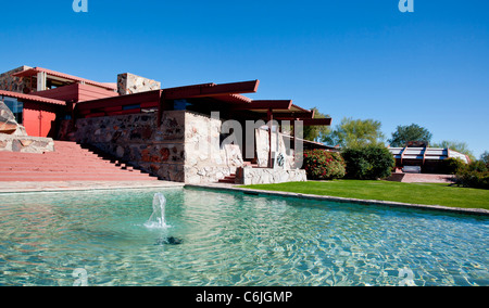 Taliesin West, Frank Lloyd Wright's Arizona accueil, Scottsdale, Phoenix, États-Unis Banque D'Images