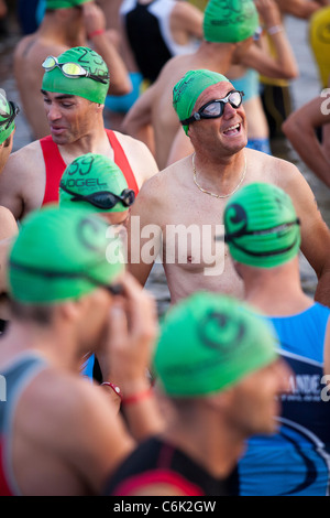 La longue distance de triathlon de Vichy (Allier - France). Triathlon Longue distance de type Ironman, à Vichy (Allier - France). Banque D'Images