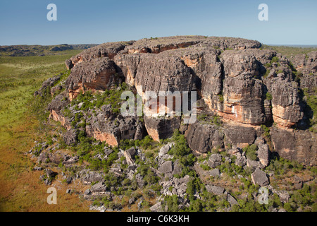 Des affleurements rocheux près de Ubirr, Kakadu National Park, Territoire du Nord, Australie - vue aérienne Banque D'Images