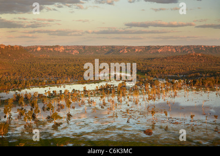 Magela Les zones humides, le Kakadu National Park, Territoire du Nord, Australie - vue aérienne Banque D'Images