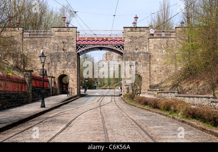 Musée national à Crich Tramway dans le Derbyshire, Angleterre Banque D'Images