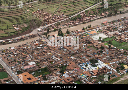 Pisaq ruines Inca, la Vallée Sacrée, Cuzco, Pérou Région Banque D'Images