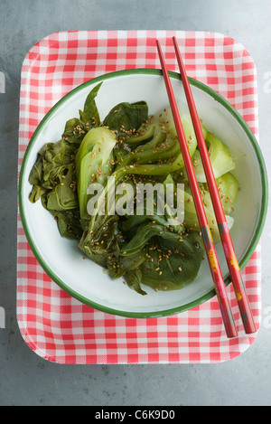 Sésame bok choy Banque D'Images